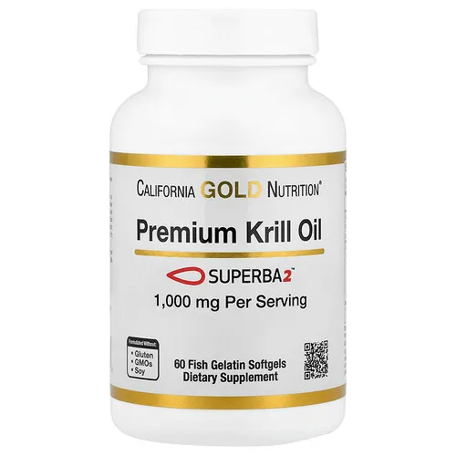 California Gold Nutrition, Aceite de kril prémium con Superba2™, 1000 mg, 60 cápsulas blandas