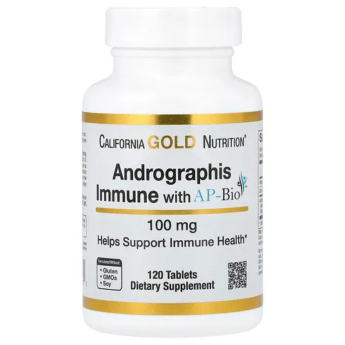 California Gold Nutrition, Andrographis con AP-Bio para la inmunidad, Extracto de Andrographis con vitamina C y zinc, 100 mg, 120 comprimidos