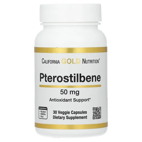 California Gold Nutrition, Pteroestilbeno, 50 mg, 30 cápsulas vegetales