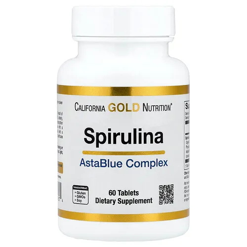 California Gold Nutrition, Espirulina, Complejo orgánico, AstaBlue, 60 comprimidos