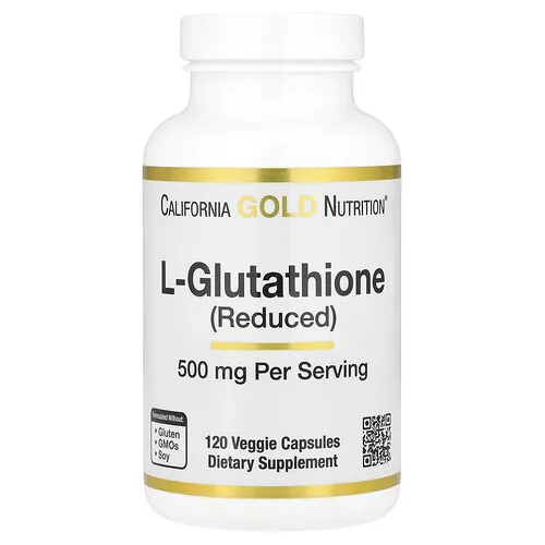 California Gold Nutrition, L-glutatión (reducido), 500 mg, 120 cápsulas vegetales