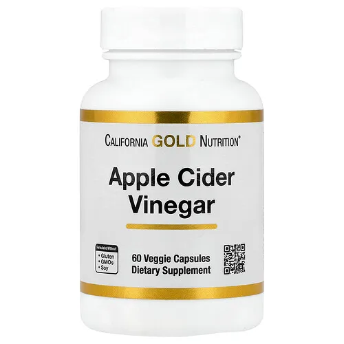 California Gold Nutrition, Vinagre de sidra de manzana, 60 cápsulas vegetales