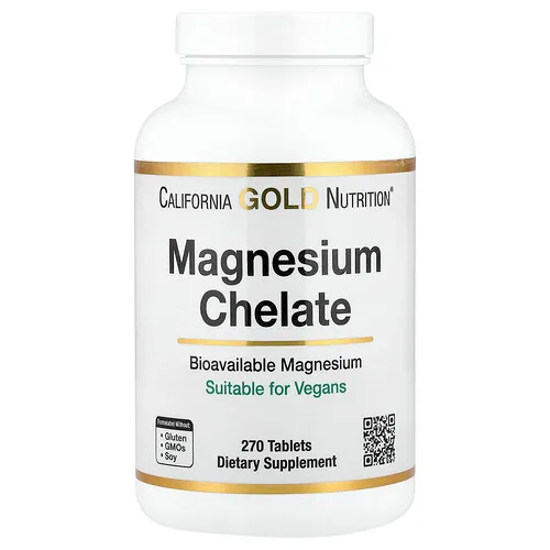 California Gold Nutrition, Quelato de magnesio con calcio, 270 comprimidos