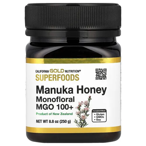 California Gold Nutrition, Superfoods, Miel de manuka monofloral, MGO +100, 250 g (8,8 oz)
