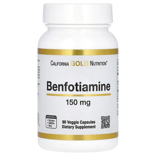 California Gold Nutrition, Benfotiamina con L-leucina, 150 mg, 90 cápsulas vegetales