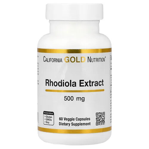 California Gold Nutrition, Extracto de rodiola, 500 mg, 60 cápsulas vegetales