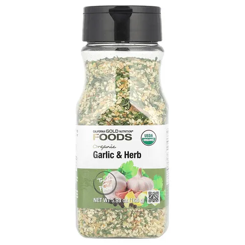 California Gold Nutrition, Foods, Ajo y hierbas orgánicos, 168 g (5,93 oz)
