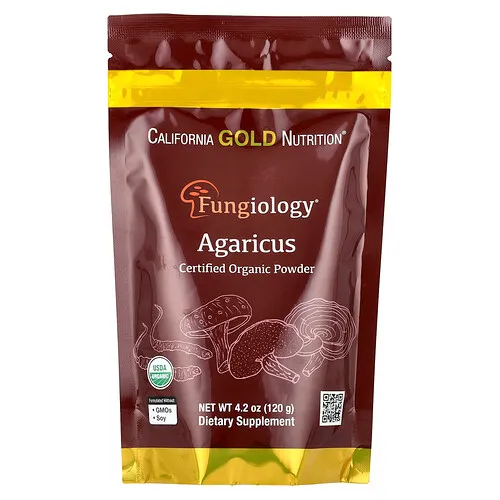 California Gold Nutrition, Fungiology®, Champiñón del sol orgánico certificado en polvo, 120 g (4,2 oz)