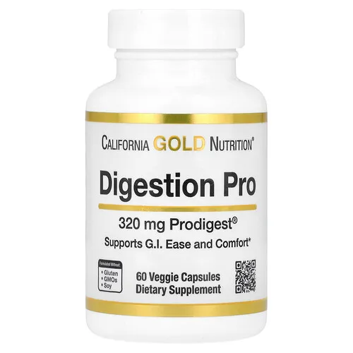 California Gold Nutrition, Suplemento para promover la digestión con ProDigest®, Mezcla botánica digestiva de extractos de alcachofa y jengibre, 320 mg, 60 cápsulas vegetales