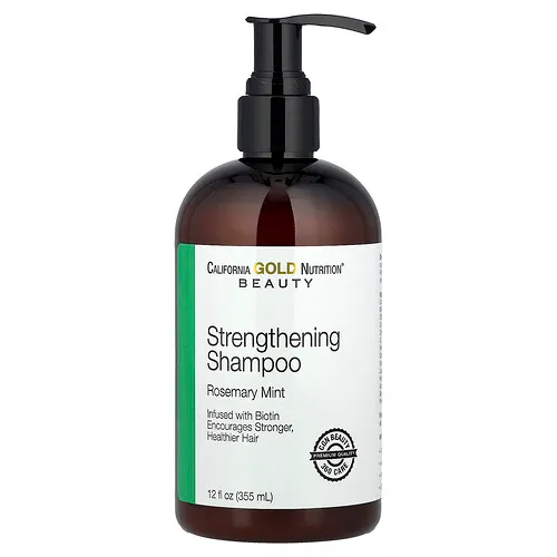California Gold Nutrition, Beauty, Champú fortalecedor, Biotina, Romero y menta, 355 ml (12 oz. líq.)