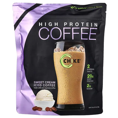 Chike Nutrition, Café helado con alto contenido de proteínas, Crema dulce, 504 g (1 lb 1,8 oz)