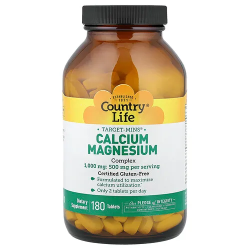 Country Life, Target-Mins®, Complejo de calcio y magnesio, 180 comprimidos