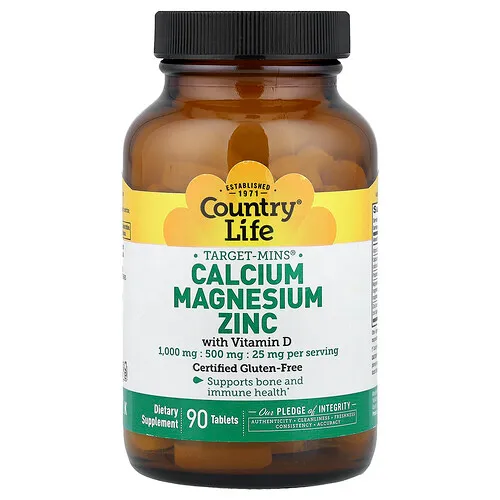 Country Life, Target-Mins®, Calcio, magnesio y zinc con vitamina D, 90 comprimidos