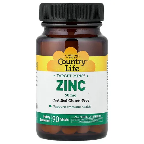 Country Life, Target-Mins®, Zinc, 50 mg, 90 comprimidos