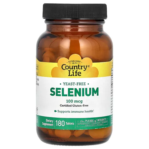 Country Life, Selenio, 100 mcg, 180 comprimidos