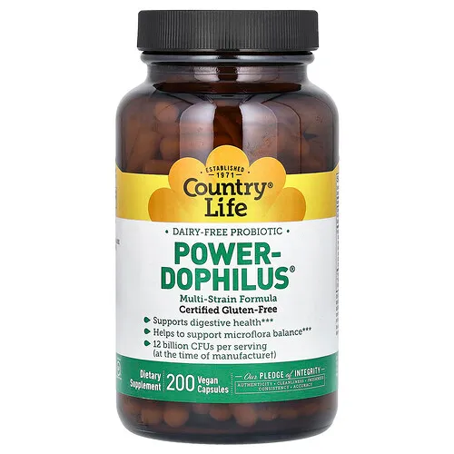 Country Life, Power-Dophilus, 200 cápsulas veganas