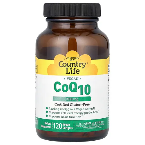 Country Life, CoQ10 vegana, 100 mg, 120 cápsulas blandas veganas