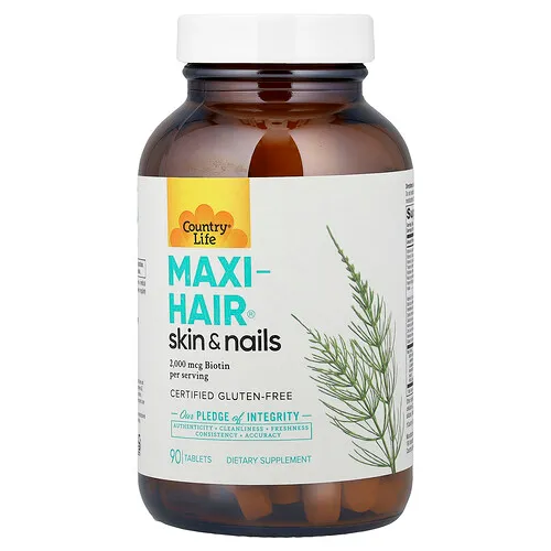 Country Life, Maxi-Hair®, Piel y uñas, 90 comprimidos