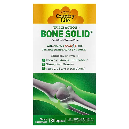 Country Life, Bone Solid®, Triple acción, 180 cápsulas