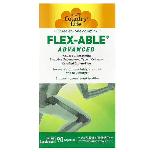 Country Life, Complejo tres en uno, Flex-Able Advanced, 90 cápsulas