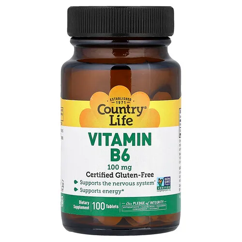 Country Life, Vitamina B6, 100 mg, 100 comprimidos