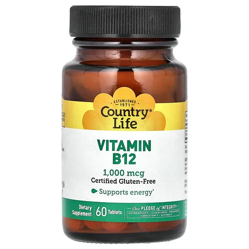 Country Life, Vitamina B12, 1000 mcg, 60 comprimidos