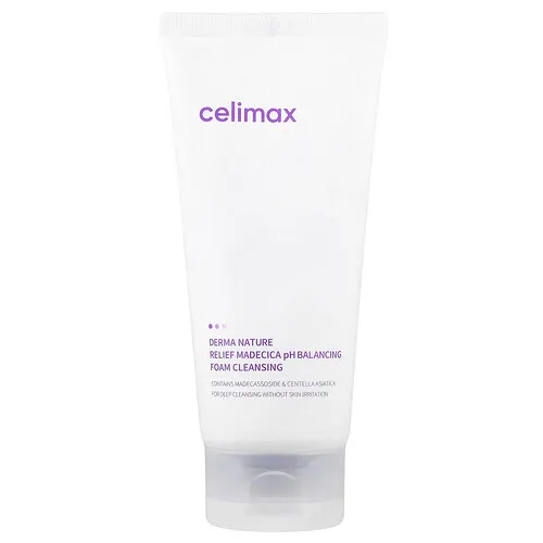 Celimax, Derma Nature, Madecica, Espuma de limpieza para equilibrar el pH, Alivio, 150 ml (5,07 oz. líq.)