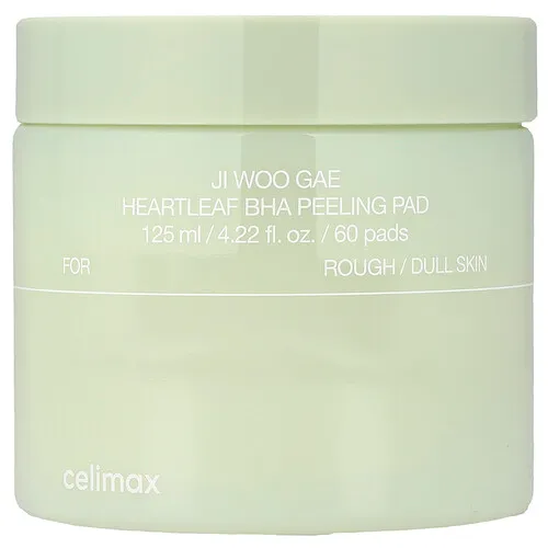 Celimax, Almohadillas exfoliantes con BHA Heartleaf de Ji Woo, 60 almohadillas, 125 ml (4,22 oz. líq.)