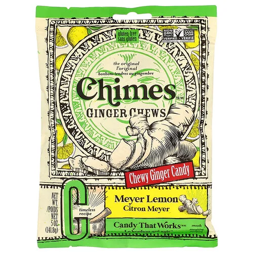 Chimes, Bocadillos masticables de jengibre, Limón Meyer, 141,8 g (5 oz)