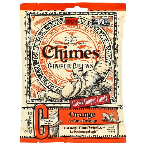 Chimes, Bocadillos masticables de jengibre, Naranja, 141,8 g (5 oz)