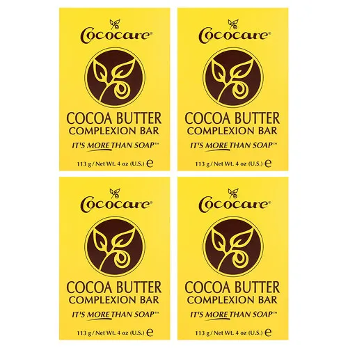 Cococare, Barras de jabón para el cutis con manteca de cacao, 4 unidades, 113 g (4 oz) cada una