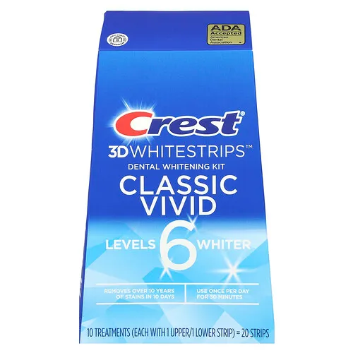 Crest, 3D Whitestrips™, Kit de blanqueamiento dental, Clásico intenso, 20 tiras