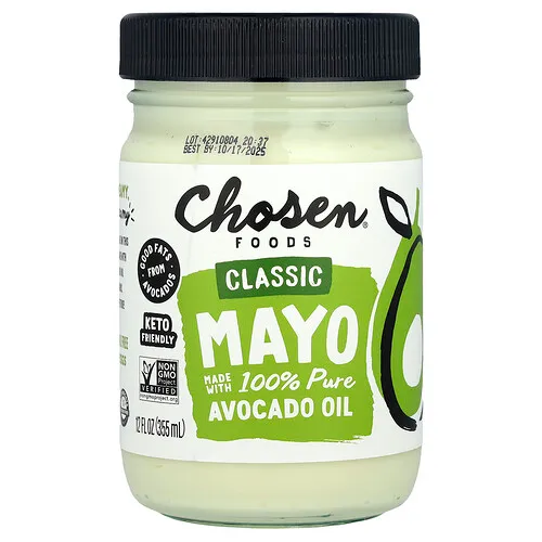 Chosen Foods, Mayonesa clásica elaborada con aceite de aguacate 100 % puro, 355 ml (12 oz. líq.)