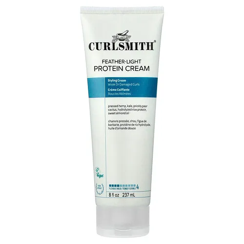 Curlsmith, Crema proteica liviana como una pluma, Fijación flexible, Rizos débiles o dañados, 237 ml (8 oz. líq.)