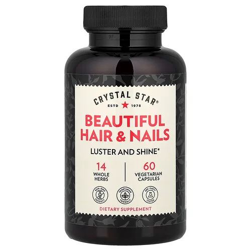 Crystal Star, Cabello y Uñas Hermosos, 60 Cápsulas Veganas