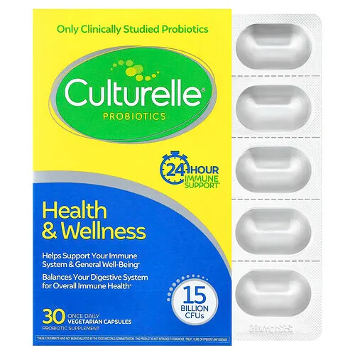 Culturelle, Probióticos, Salud y bienestar, 15.000 millones de UFC, 30 cápsulas vegetales de una vez por día