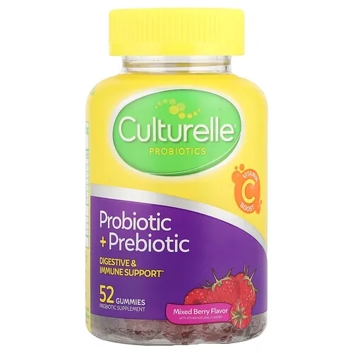 Culturelle, Gomitas con probióticos y prebióticos, Bayas mixtas, 52 gomitas