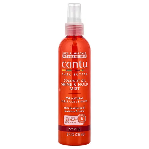 Cantu, Manteca de karité, Bruma de aceite de coco para aportar brillo y fijación, 236 ml (8 oz. líq.)