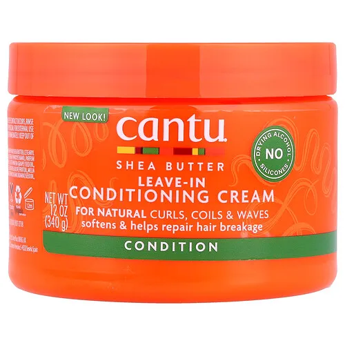 Cantu, Manteca de karité, Crema acondicionadora sin enjuague, Para rizos, bucles y ondas naturales, 340 g (12 oz)