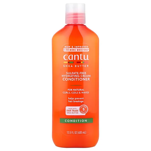 Cantu, Manteca de karité para cabello natural, Crema acondicionadora hidratante sin sulfatos, 400 ml (13,5 oz. Líq.)