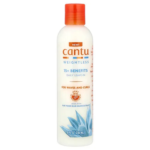 Cantu, Weightless, Más de 15 beneficios de uso diario sin enjuague, Para ondas y rizos, 236 ml (8 oz. líq.)