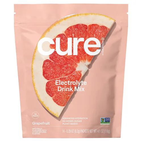 Cure Hydration, Mezcla de electrolitos hidratante, Pomelo, 14 sobres, 8,3 g (0,29 oz) cada uno