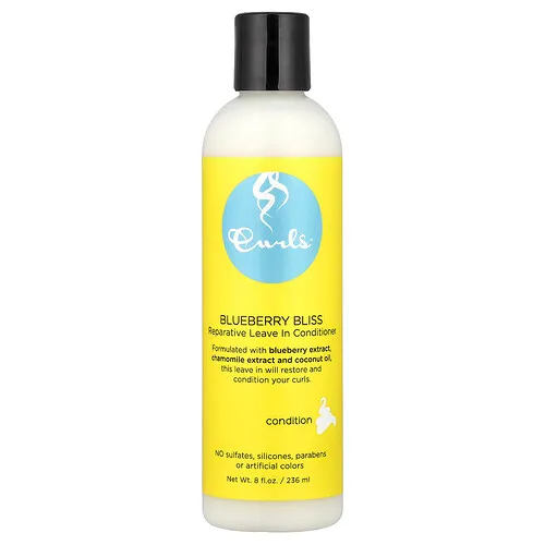Curls, Acondicionador reparador sin enjuague, Encanto de arándano azul, 236 ml (8 oz. líq.)
