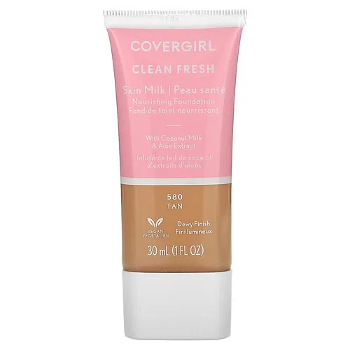 Covergirl, Clean Fresh, Base nutritiva de leche para la piel, 580 Tan, 30 ml (1 oz. líq.)