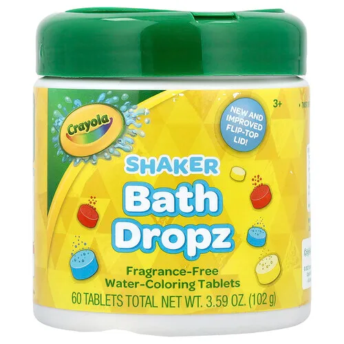 Crayola, Shaker Bath Dropz, 3+, Sin fragancia, 60 comprimidos, 102 g (3,59 oz)