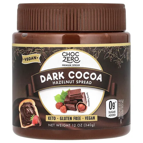 ChocZero, Pasta untable de cacao negro y avellanas, 340 g (12 oz)