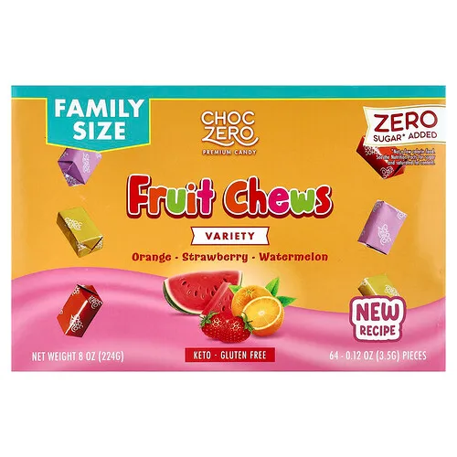 ChocZero, Bocadillos masticables de frutas, Variedad, 64 piezas, 224 g (8 oz)