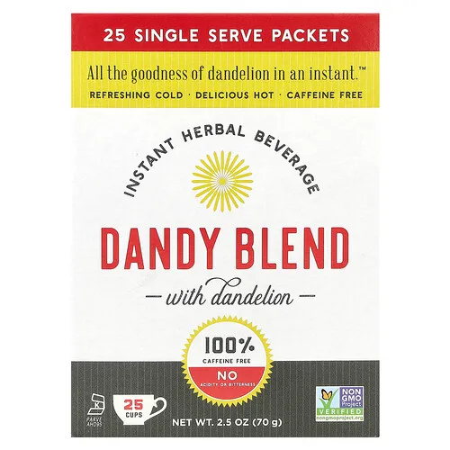 Dandy Blend, Bebida Instantánea Herbal con Diente de León, 25 Bolsas de Porciones Individuales