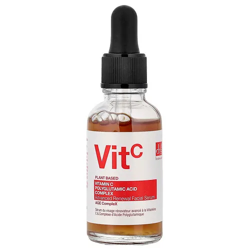 Dr. Botanicals, Complejo de vitamina C y ácido poliglutámico, Sérum facial renovador avanzado, 30 ml (1,01 oz. líq.)