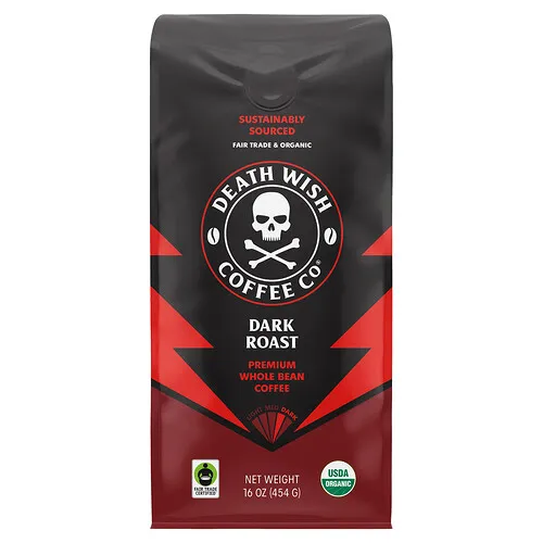 Death Wish Coffee, Granos enteros, Tostado oscuro, 454 g (16 oz)